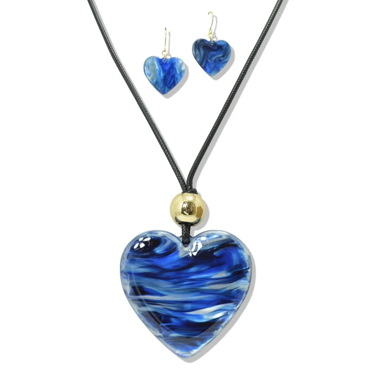 8.20.26 Necklace resin heart w earrings