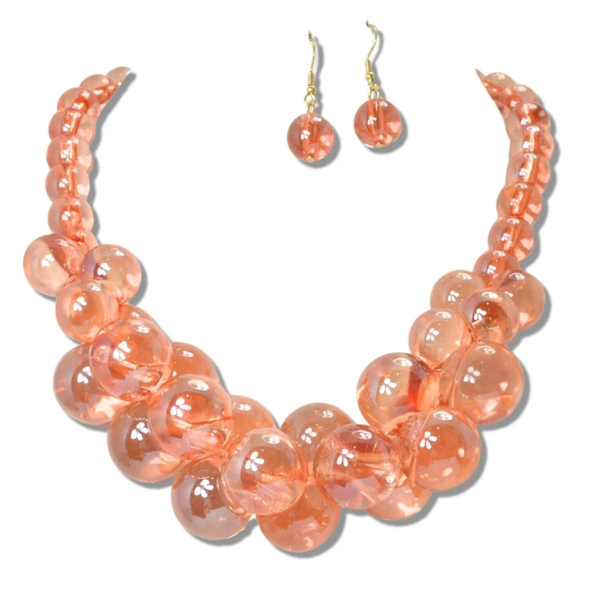 7.28.26 TRANSLUCENT BUBBLE BEAD STATEMENT NECKLACE