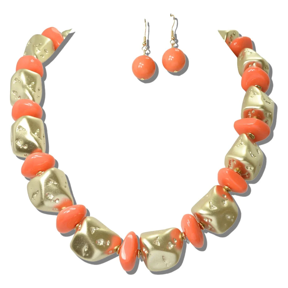 8.19.26 necklace set hammer chunky metallic