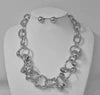2.15.26 Necklace set chunky chain link w button earring