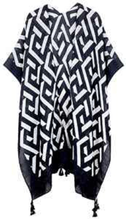 8.6.25 Duster BLACK GEOMETRIC PRINT KIMONO