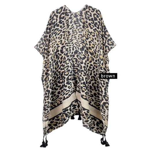 8.6.25 Duster Tan/brown cheetahprint OS