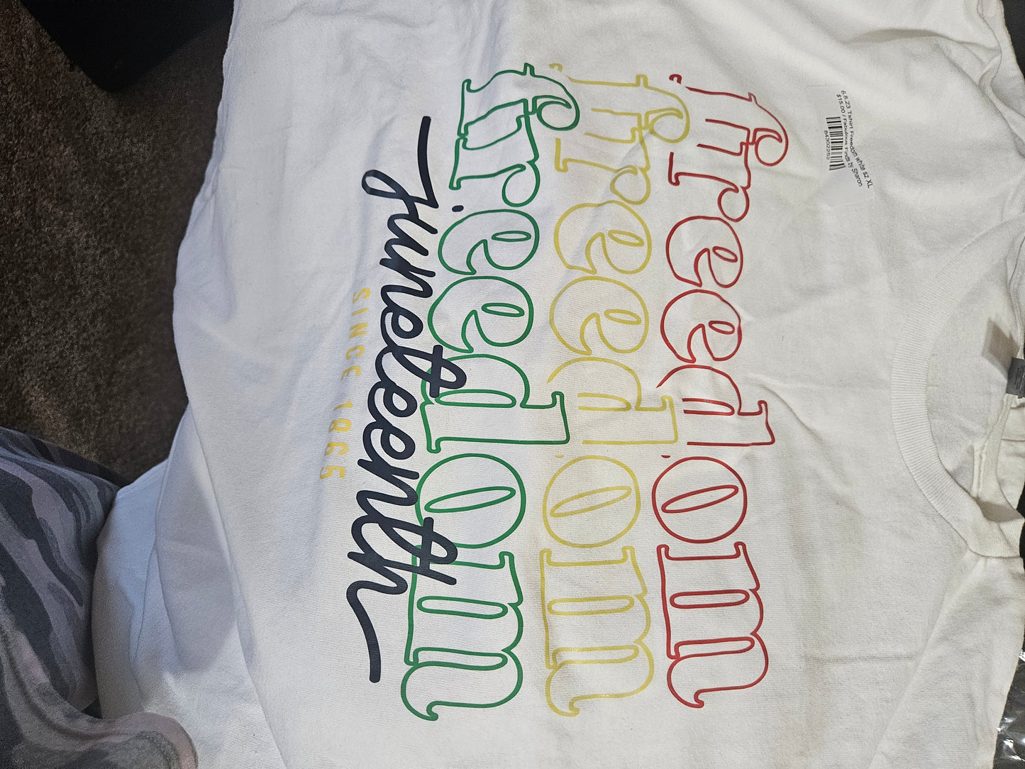 6.8.23 Tshirt Freedom juneteenth black