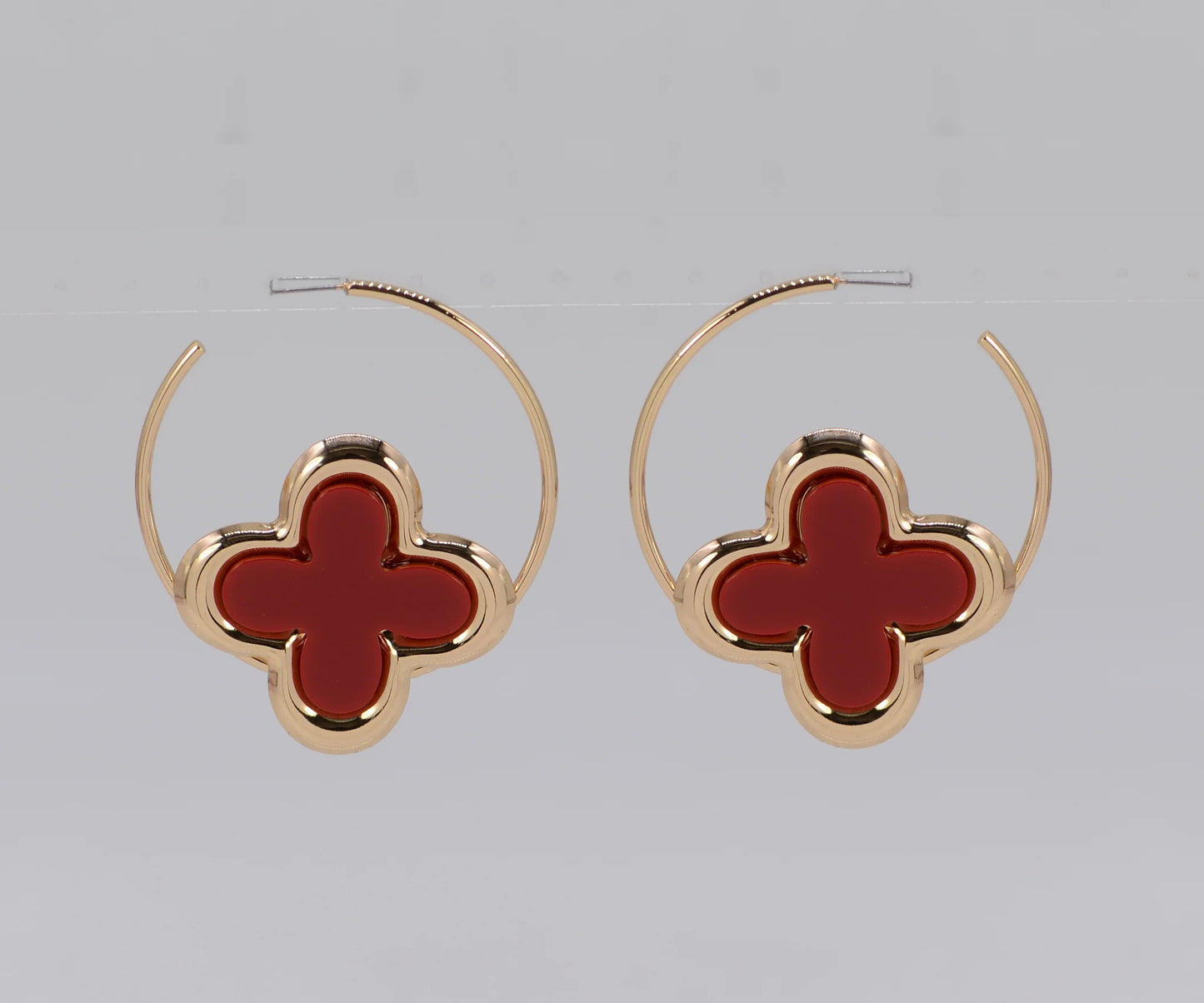 9.11.25 Earring GOLD QUATREFOIL HOOPS
