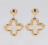 9.29.25 Earring gold dangling quatrefoil