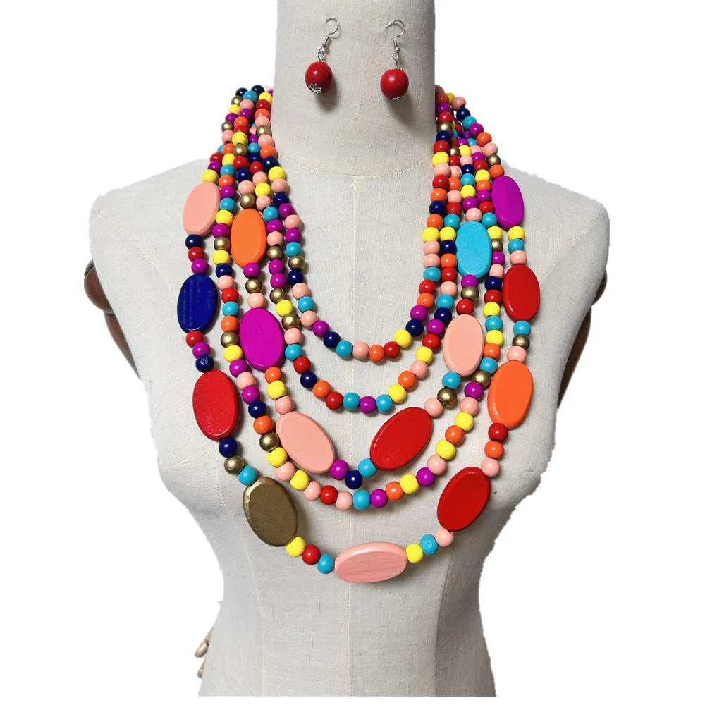 8.2.26 Necklace set colorful wooden set