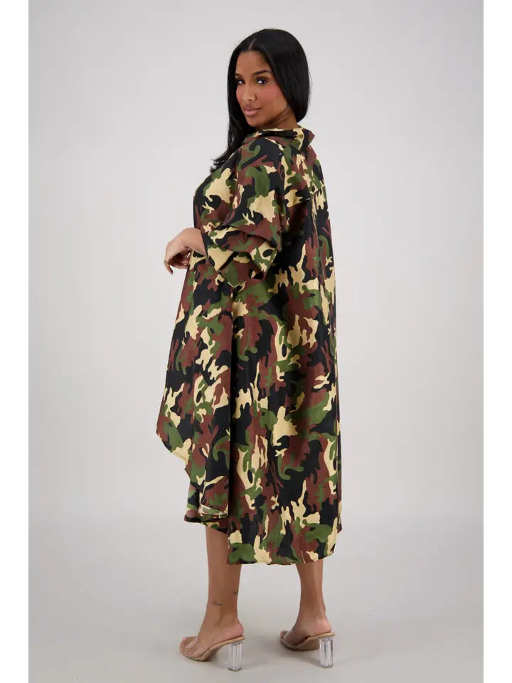 11.5.25 Dress Camo hi low with rhinestone buttons up to 2x