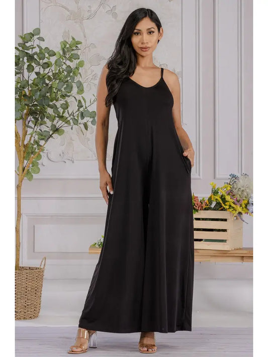 5.29.26 Jumper black wide leg spaghetti straps