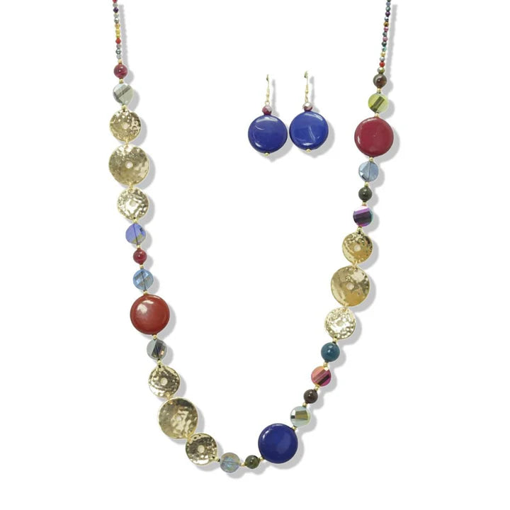 5.15.26 Necklace Hammer metalic long bead