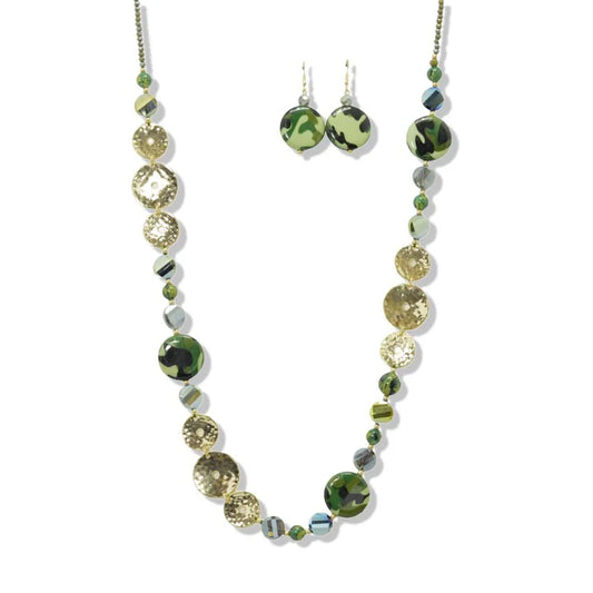 5.15.26 Necklace Hammer metalic long bead