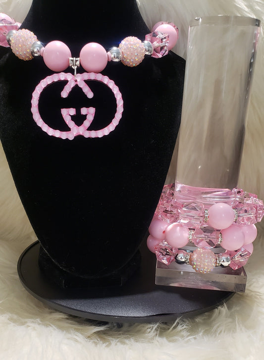 10.6.25 Fashion Necklace and thick stack bracelet set