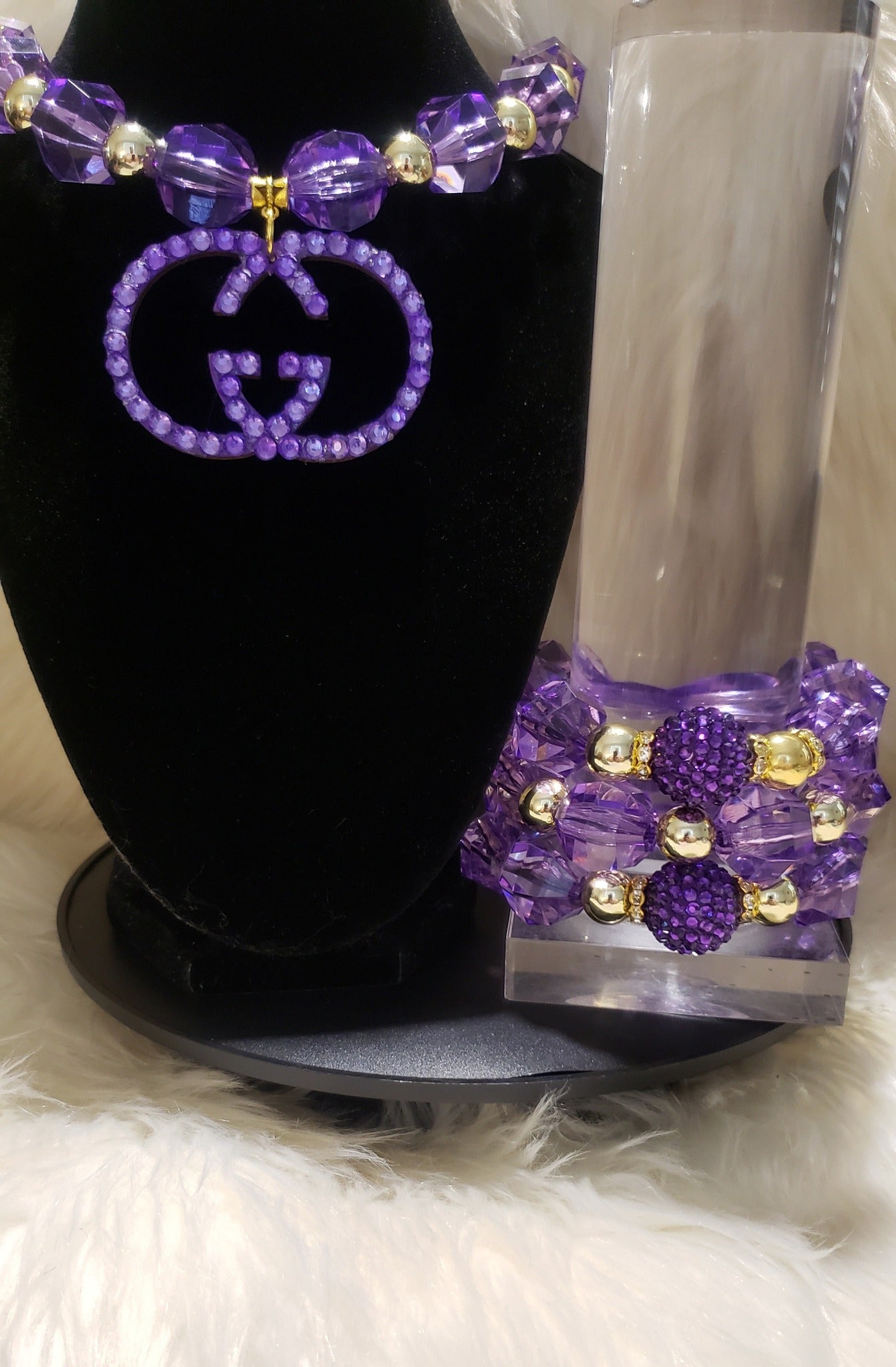 10.6.25 Fashion Necklace and thick stack bracelet set