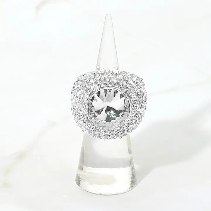 7.2.26 Ring Bould round stone accent rhihestone