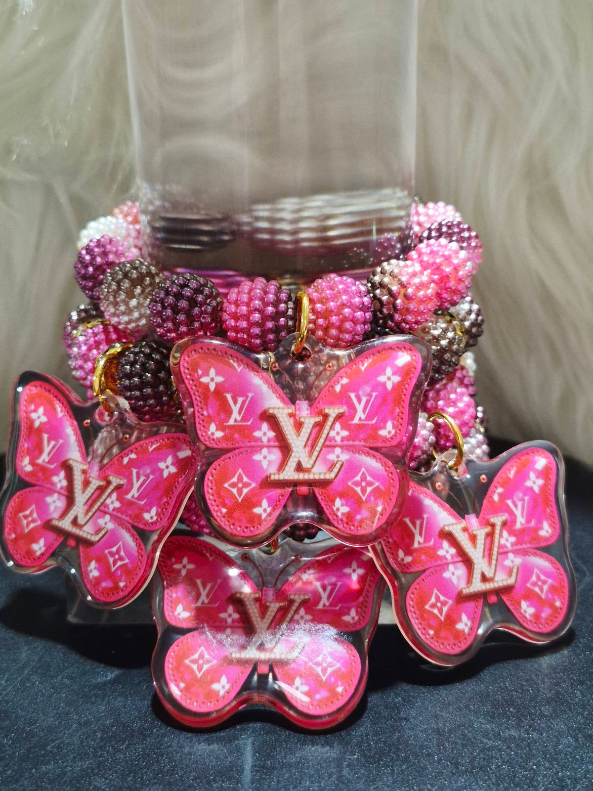 9.12.26 Bracelet stack 4 strand beaded w charms