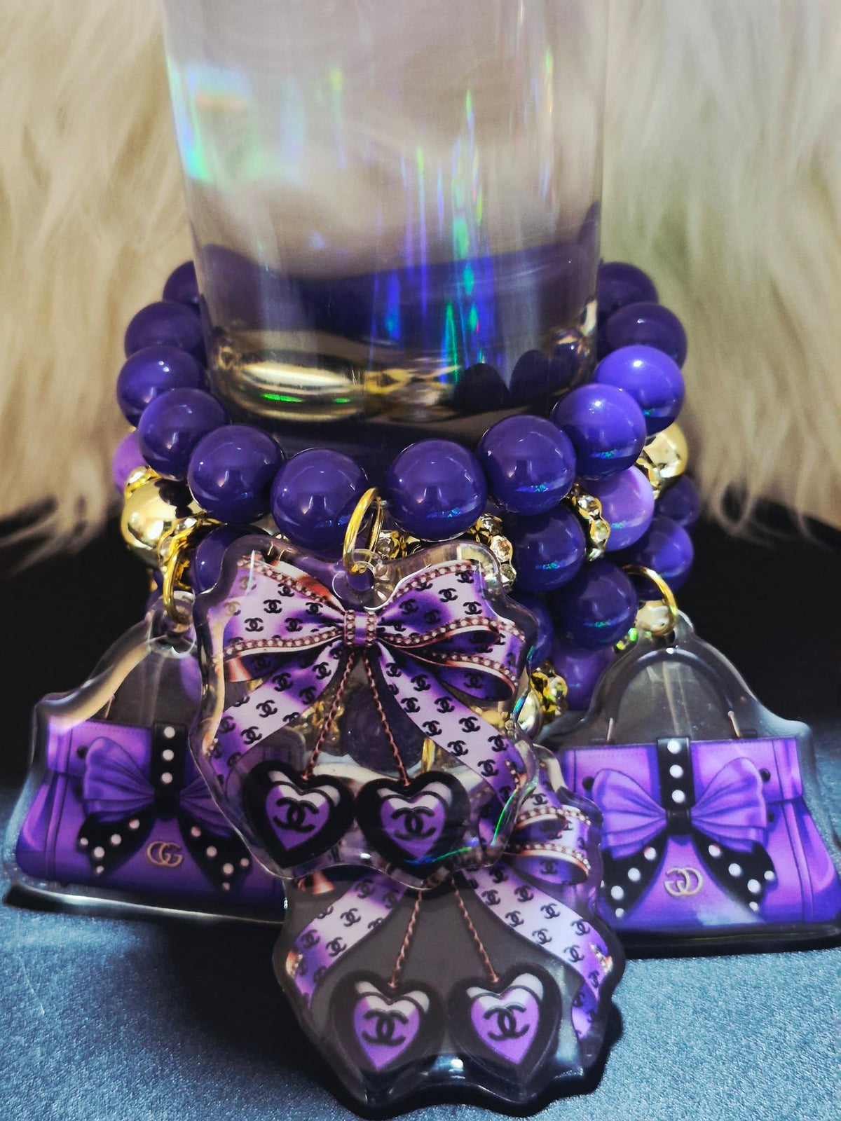 9.12.26 Bracelet stack 4 strand beaded w charms