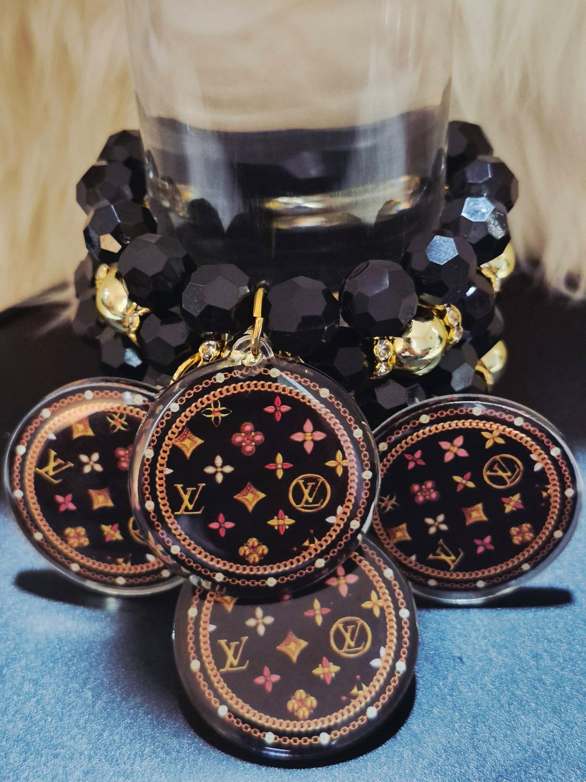 9.12.26 Bracelet stack 4 strand beaded w charms