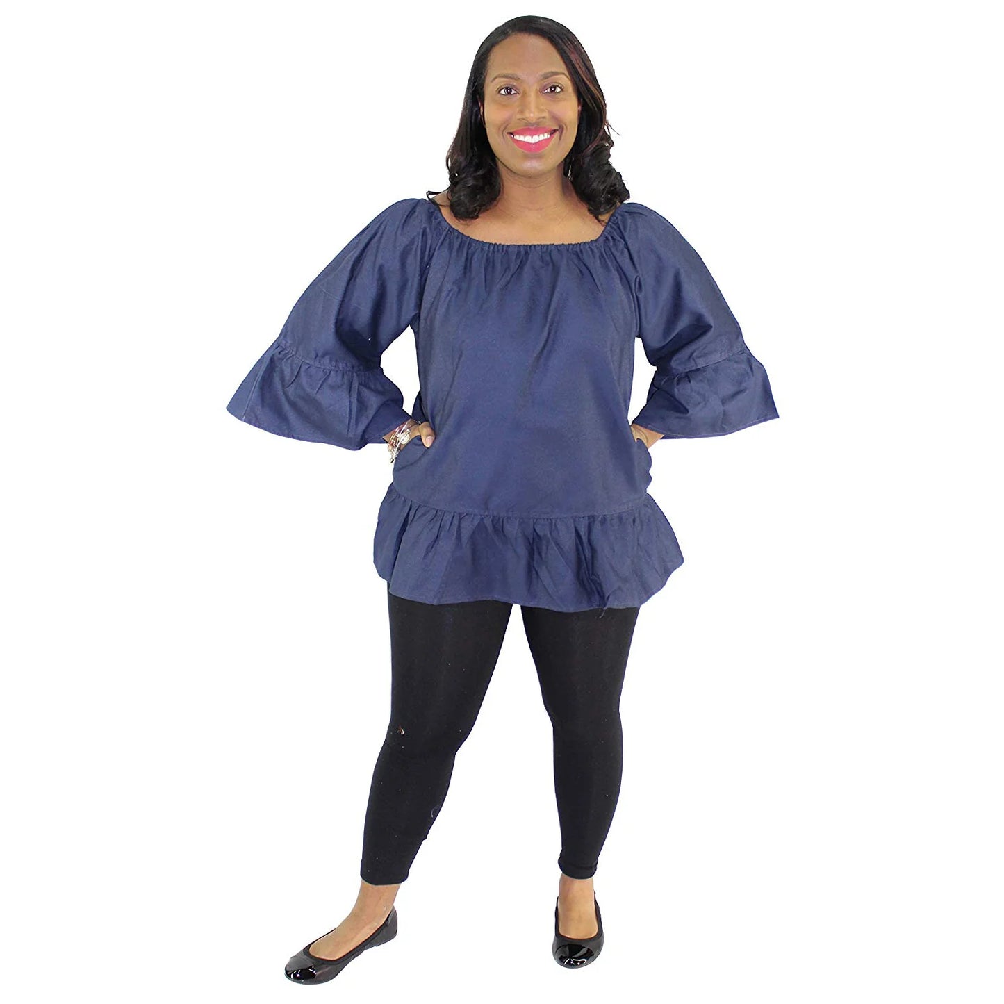 1.30.26 Blouse denim off shoulder up to 3x