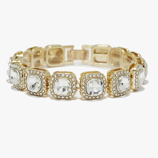 1.29.26 Bracelet  rhinestone square pave tennis bracelet