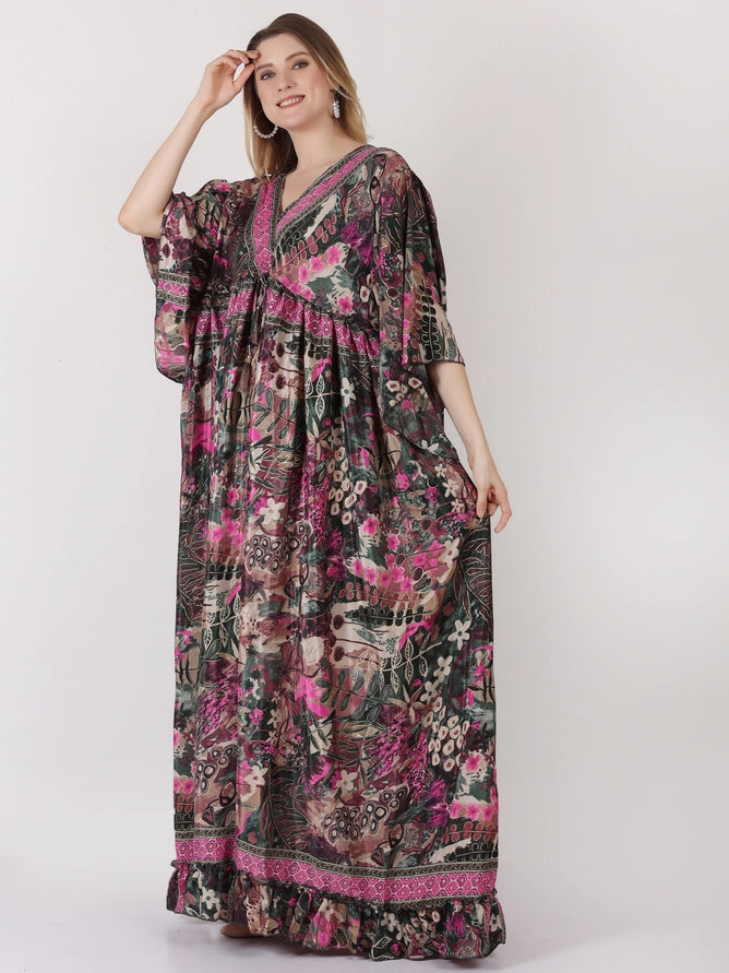 8.10.26 Dress BOHO silk paisley fits up to 3x