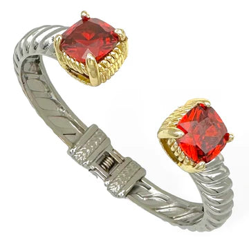 6.15.25 Bangle cubic zirconia w 2double stones