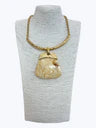 6.9.26 Necklace Acrylic w pendent gold trim