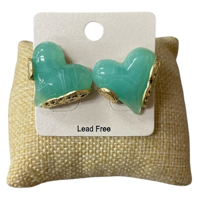 3.3.26 Necklace set turquoise heart trimmed in gold