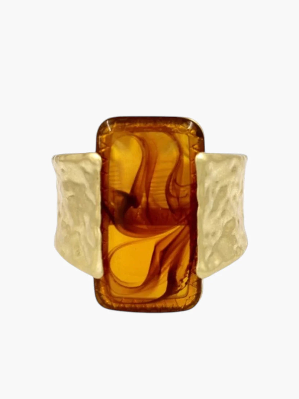 7.13.26 Jewerly chunky w gold resin brown