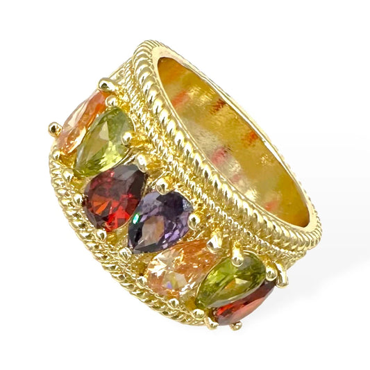 10.2.25 Ring GOLD RING MULTI COLOR STONES