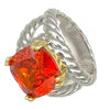 8.28.25 Ring Silver Gold ring w rhinestone square bling