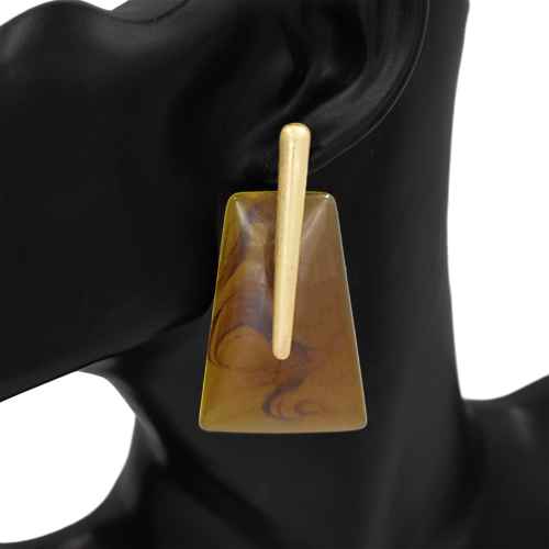 7.13.26 Jewerly chunky w gold resin brown