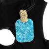 6.4.26 Earring Acetate block w gold nuggets