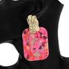 6.4.26 Earring Acetate block w gold nuggets