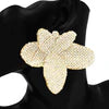 1.9.26 Earring big leaf w rhinestone