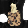 2.10.26 Earring chunky animal print ceramicc gold nugget