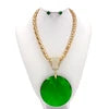 10.7.26 Necklace Gold necklace w big stone w stud earrings