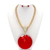 10.7.26 Necklace Gold necklace w big stone w stud earrings