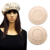 10.22.25 Beret wool w pearl beading/rhinestone