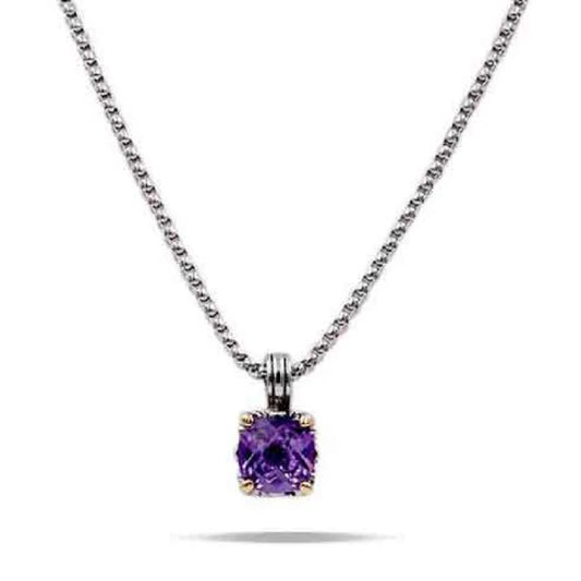 5.29.25 Necklace cubic zir w silver chain and stone