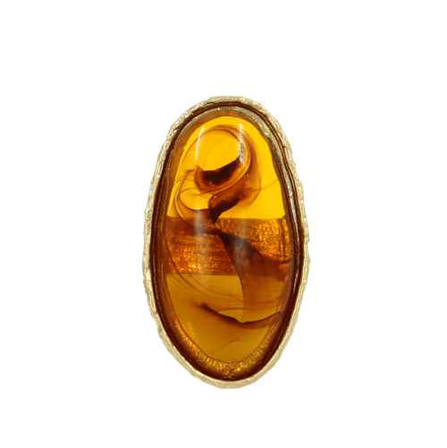 7.13.26 Jewerly chunky w gold resin brown