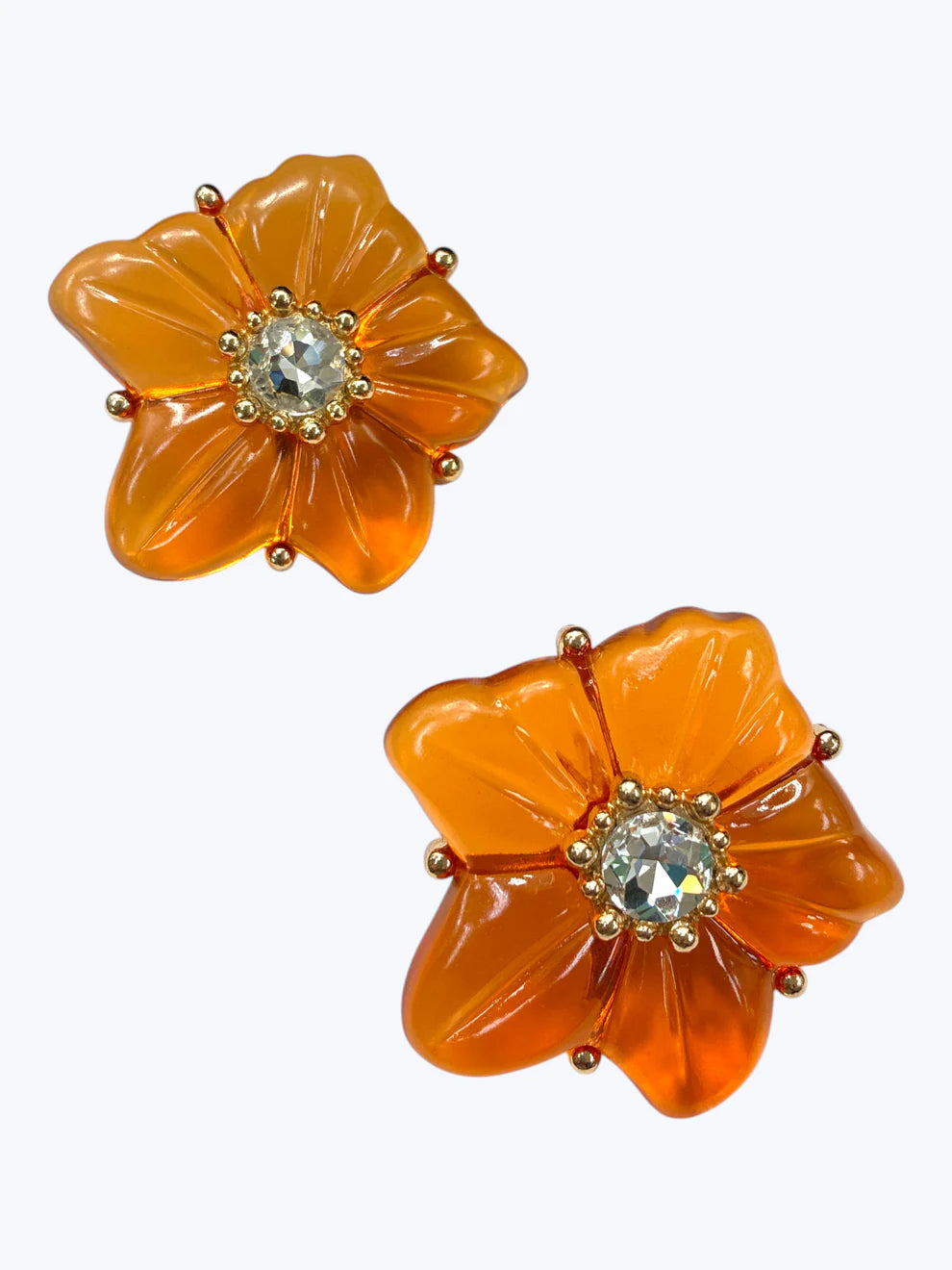 7.13.26 Earring clear crystal center flower