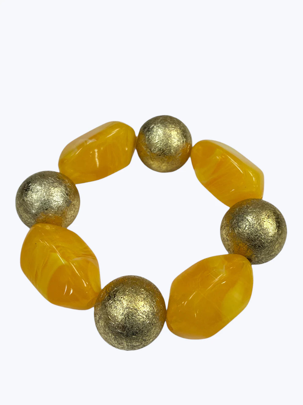 7.13.26 Bracelet yellow w gold stones stretchy