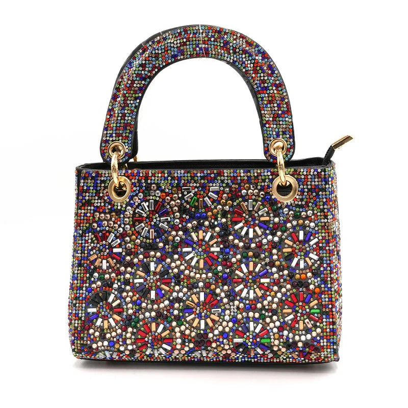 8.28.25 Purse Multicolor rhinestone crossbody evening purse