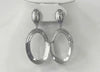 7.10.25 Earring clipon silver open closed ovals