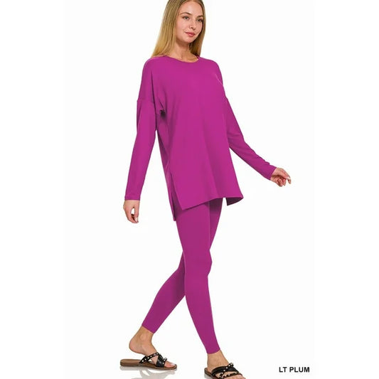 10.3.25 Leggings set Magenta long sleeve
