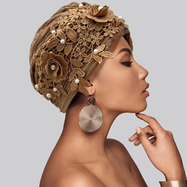 7.2.26 Turbin floral w beading embellisment