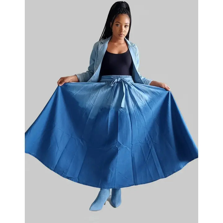 11.2.25 Skirt  denim  maxi ombre up to 2x