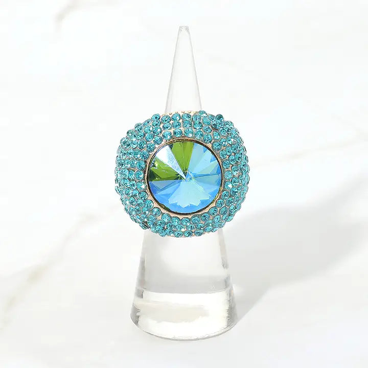 7.2.26 Ring Bould round stone accent rhihestone