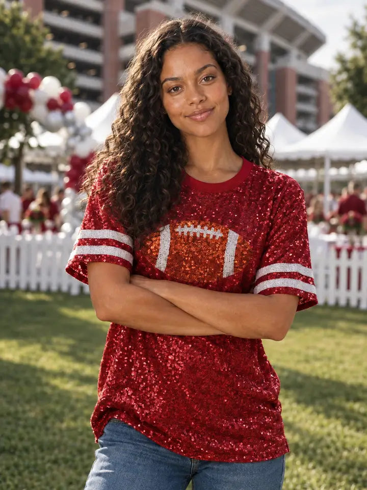 10.1.26 Jersey LTX sequin football RED