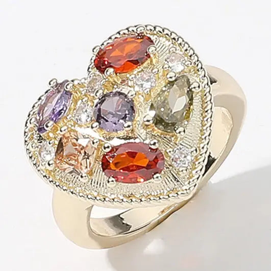 12.12.25 Ring colorful heart shape gold