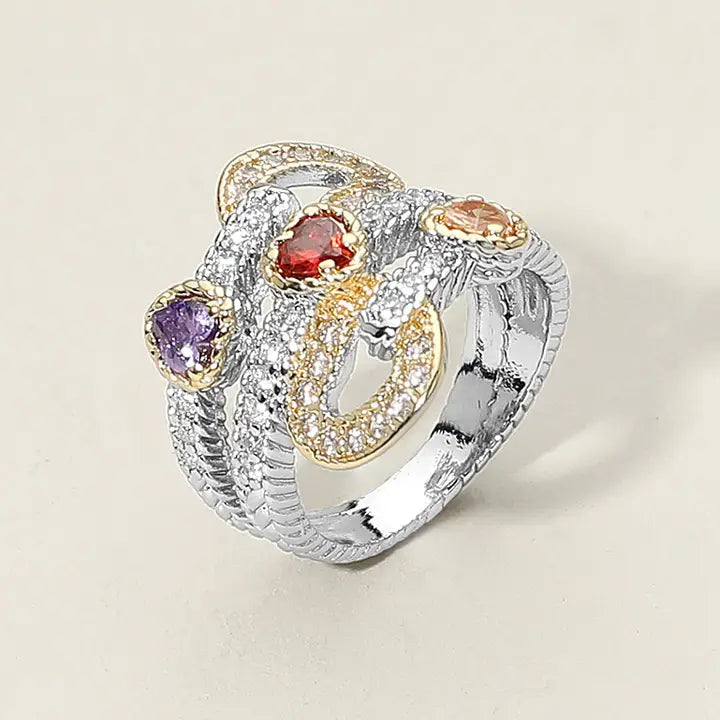 12.7.25 Rings CZ stone swirl bling ring